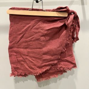 Pink wrap mini skirt